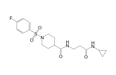 N-[3-(cyclopropylamino)-3-oxopropyl]-1-[(4-fluorophenyl)sulfonyl]-4-piperidinecarboxamide
