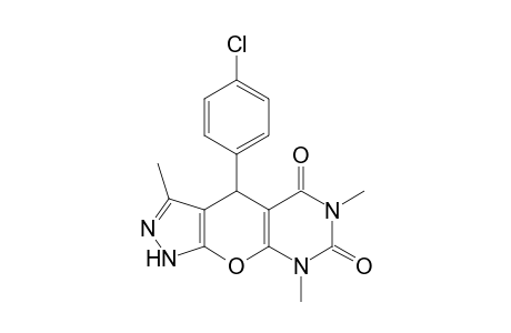 4-(4-Chlorophenyl)-3,6,8-trimethyl-6,8-dihydropyrazolo[4',3':5,6]pyrano[2,3-d]pyrimidine-5,7(1H,4H)-dione