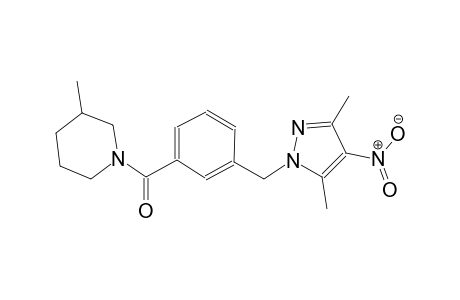 1-{3-[(3,5-dimethyl-4-nitro-1H-pyrazol-1-yl)methyl]benzoyl}-3-methylpiperidine