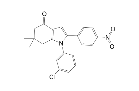 1-(3-Chloro-phenyl)-6,6-dimethyl-2-(4-nitro-phenyl)-1,5,6,7-tetrahydro-indol-4-one