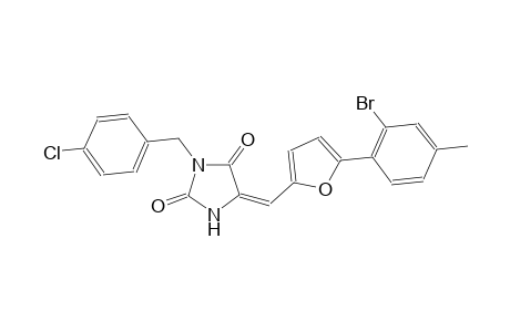 (5E)-5-{[5-(2-bromo-4-methylphenyl)-2-furyl]methylene}-3-(4-chlorobenzyl)-2,4-imidazolidinedione