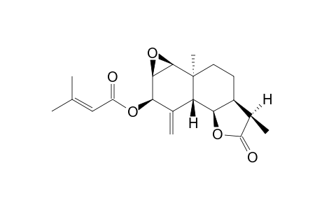 1.beta.,2.beta.-Epoxy-3.beta.-(senecioyloxy)-5..beta.-H,6.alpha.-H, 7.alpha.-H,10.alpha.-methyl,11.alpha.-methyl-eudesm-4(15)-en-6,12-olide