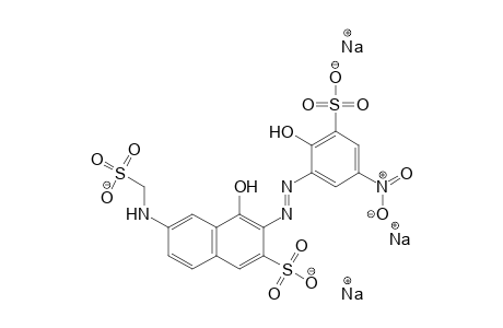 Trisodium 4-hydroxy-3-[(1-hydro-4-nitro-2-sulfophenyl)diazenyl]-6-[(sulfonatomethyl)amino]naphthalene-2-sulfonate