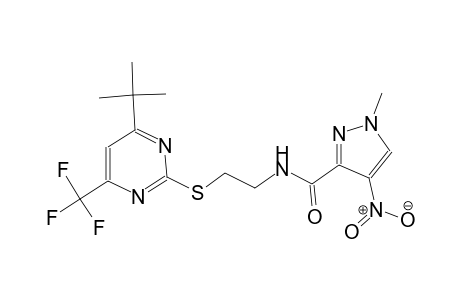 N-(2-{[4-tert-butyl-6-(trifluoromethyl)-2-pyrimidinyl]sulfanyl}ethyl)-1-methyl-4-nitro-1H-pyrazole-3-carboxamide