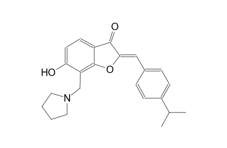3(2H)-benzofuranone, 6-hydroxy-2-[[4-(1-methylethyl)phenyl]methylene]-7-(1-pyrrolidinylmethyl)-, (2Z)-