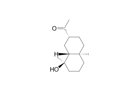 (2.alpha.,4a.alpha.,8.alpha.,8a.beta.)-(+-)-1-(Decahydro-8-hydroxy-4a,8-dimethyl-2-naphthalenyl)ethanone