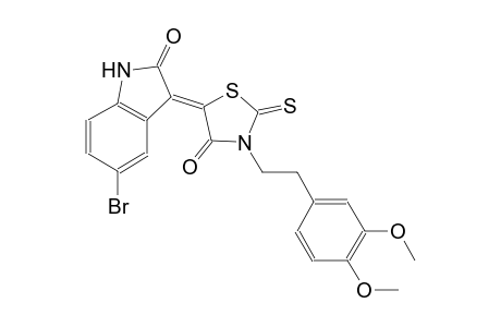 (3Z)-5-bromo-3-{3-[2-(3,4-dimethoxyphenyl)ethyl]-4-oxo-2-thioxo-1,3-thiazolidin-5-ylidene}-1,3-dihydro-2H-indol-2-one