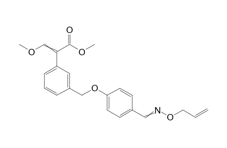 Benzeneacetic acid, alpha-(methoxymethylene)-3-[[4-[[(2-propenyloxy)imino]methyl]phenoxy]methyl]-, methyl ester