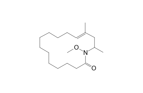 (E)-1-methoxy-14,16-dimethylazacyclohexadec-13-en-2-one