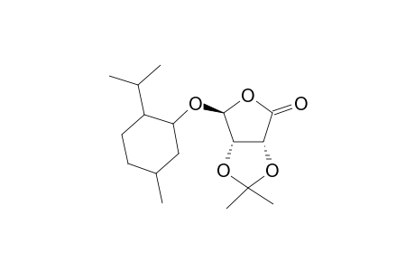 (+)-2,3-Isopropylidene-.alpha.-L-((+)-Menthyl)erythruronofuranoside
