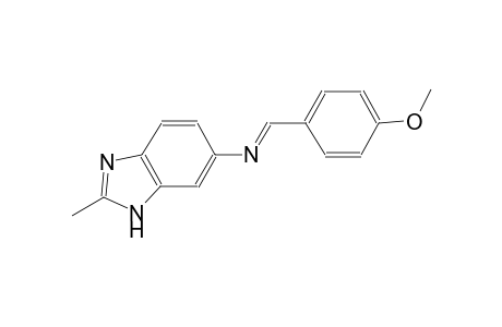 1H-benzimidazol-6-amine, N-[(E)-(4-methoxyphenyl)methylidene]-2-methyl-