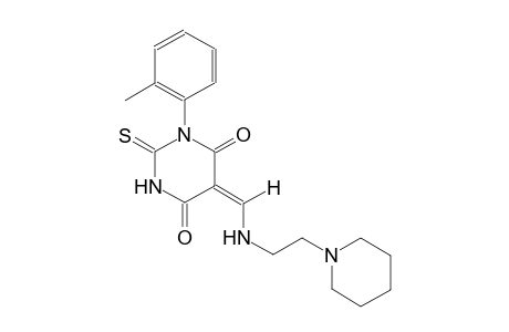 (5E)-1-(2-methylphenyl)-5-({[2-(1-piperidinyl)ethyl]amino}methylene)-2-thioxodihydro-4,6(1H,5H)-pyrimidinedione