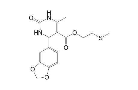 2-(methylsulfanyl)ethyl 4-(1,3-benzodioxol-5-yl)-6-methyl-2-oxo-1,2,3,4-tetrahydro-5-pyrimidinecarboxylate