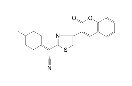 2-thiazoleacetonitrile, alpha-(4-methylcyclohexylidene)-4-(2-oxo-2H-1-benzopyran-3-yl)-