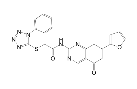 N-[7-(2-furyl)-5-oxo-5,6,7,8-tetrahydro-2-quinazolinyl]-2-[(1-phenyl-1H-tetraazol-5-yl)sulfanyl]acetamide