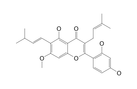 ARTOCARPIN;2',4'-DIHYDROXY-7-METHOXY-3-GAMMA,GAMMA-DIMETHYLALLYL-6-(TRANS-3-METHYLBUT-1-ENYL)-FLAVONE