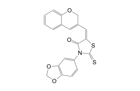 4-thiazolidinone, 3-(1,3-benzodioxol-5-yl)-5-(2H-1-benzopyran-3-ylmethylene)-2-thioxo-, (5E)-