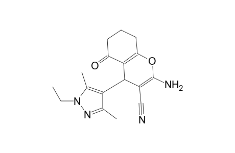 2-amino-4-(1-ethyl-3,5-dimethyl-1H-pyrazol-4-yl)-5-oxo-5,6,7,8-tetrahydro-4H-chromene-3-carbonitrile