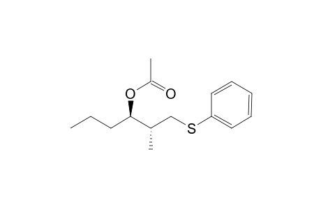 (2R*,3R*)-2-Methyl-1-phenylthio-3-hexanol acetate