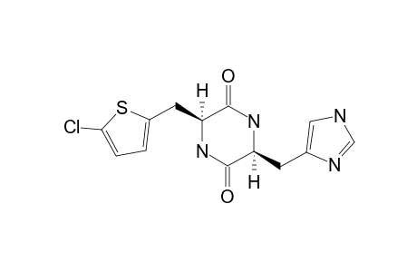 (3S,CIS)-1'-H-6-((5-CHLORO-2-THIENYL)-METHYL)-3-(4-IMIDAZOLYLMETHYL)-PIPERAZIN-2,5-DIONE