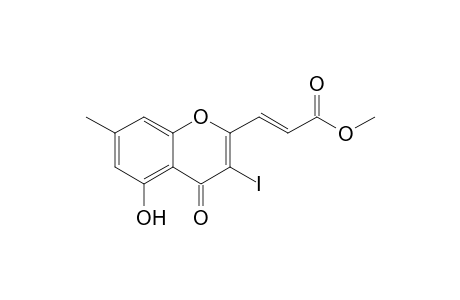 (E)-3-(5-Hydroxy-3-iodo-7-methyl-4-oxo-4H-1-benzopyran-2-yl)propenoic acid methyl ester