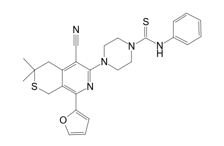 4-[5-cyano-8-(2-furanyl)-3,3-dimethyl-1,4-dihydrothiopyrano[3,4-c]pyridin-6-yl]-N-phenyl-1-piperazinecarbothioamide