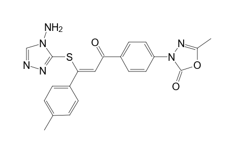 2,3-Dihydro-5-methyl-3-{p-[3'-(1"H-amino-1",3",4"-triazol-2"-ylthio)-3'-p-tolyl-acr-1'-oyl]phenyl}-2-oxo-1,3,4-oxadiazole