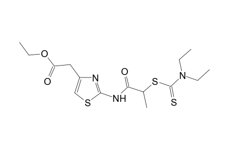 Ethyl 2-[2'-(N,N-diethyl)thiocarbamoyl]methylthio]acylamino]-thiazol-4-acetate