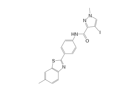 4-iodo-1-methyl-N-[4-(6-methyl-1,3-benzothiazol-2-yl)phenyl]-1H-pyrazole-3-carboxamide