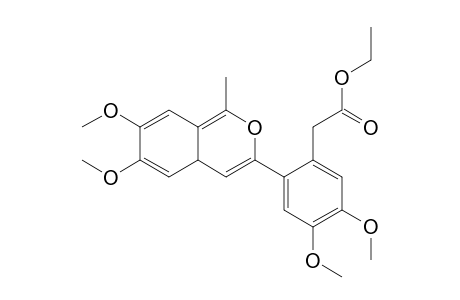 Benzeneacetic acid, 2-(6,7-dimethoxy-1-methyl-1H-2-benzopyran-3-yl)-4,5-dimethoxy-, ethyl ester