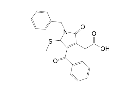 4-Benzoyl-1-benzyl-5-methylthio-2-oxo-3-pyrrolin-3-acetic acid