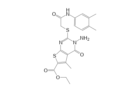 thieno[2,3-d]pyrimidine-6-carboxylic acid, 3-amino-2-[[2-[(3,4-dimethylphenyl)amino]-2-oxoethyl]thio]-3,4-dihydro-5-methyl-4-oxo-, ethyl ester