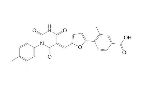 4-{5-[(E)-(1-(3,4-dimethylphenyl)-2,4,6-trioxotetrahydro-5(2H)-pyrimidinylidene)methyl]-2-furyl}-3-methylbenzoic acid