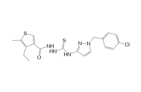N-[1-(4-chlorobenzyl)-1H-pyrazol-3-yl]-2-[(4-ethyl-5-methyl-3-thienyl)carbonyl]hydrazinecarbothioamide