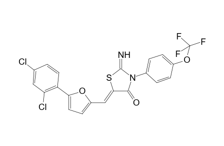 (5Z)-2-azanylidene-5-[[5-(2,4-dichlorophenyl)furan-2-yl]methylidene]-3-[4-(trifluoromethyloxy)phenyl]-1,3-thiazolidin-4-one