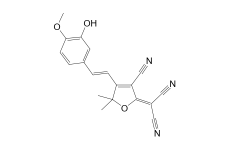 2-[3'-Cyano-4'-(3"-hydoxy-4"-methoxystyryl)-5',5'-dimethyl-5H-furan-2'-ylidene]-malonitrile