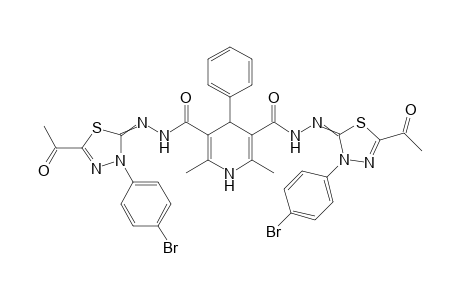 N'3,N'5-Bis(5-acetyl-3-(4-bromophenyl)-1,3,4-thiadiazol-2(3H)-ylidene)-2,6-dimethyl-4-phenyl-1,4-dihydropyridine-3,5-dicarbohydrazide
