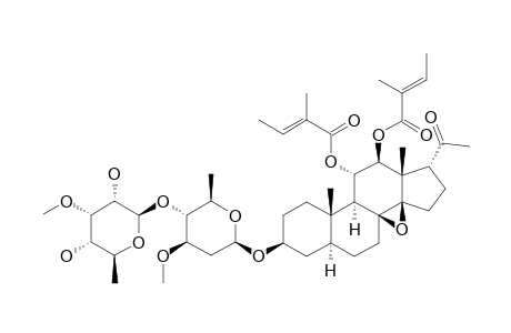 MARDENOSIDE-B;3-O-6-DEOXY-3-O-METHYL-BETA-D-ALLOPYRANOSYL-(1->4)-BETA-D-OLEANDROPYRANOSYL-11-ALPHA,12-BETA-DI-O-TIGLOYL-TENACIGENIN-B