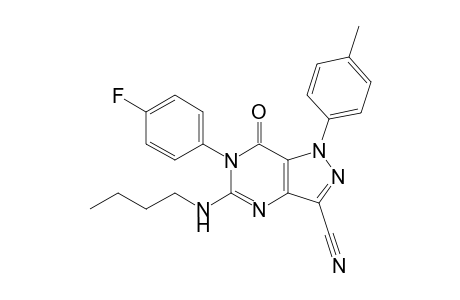 5-Butylamino-3-cyano-6-(4-fluorophenyl)-1-p-tolyl-1H-pyrazolo[4,3-d]pyrimidin-7(6H)-one