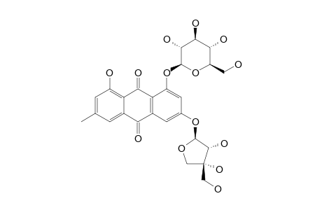 GLUCOFRANGULIN-B;EMODIN-6-O-BETA-D-APIOSYL-8-O-BETA-D-GLUCOPYRANOSIDE