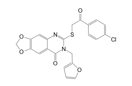 [1,3]dioxolo[4,5-g]quinazolin-8(7H)-one, 6-[[2-(4-chlorophenyl)-2-oxoethyl]thio]-7-(2-furanylmethyl)-