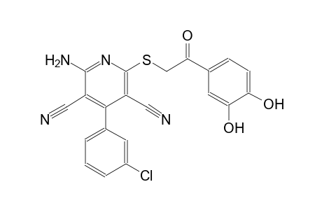 2-amino-4-(3-chlorophenyl)-6-{[2-(3,4-dihydroxyphenyl)-2-oxoethyl]sulfanyl}-3,5-pyridinedicarbonitrile