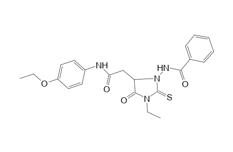 N-[3-ethyl-4-keto-5-[2-keto-2-(p-phenetidino)ethyl]-2-thioxo-imidazolidin-1-yl]benzamide