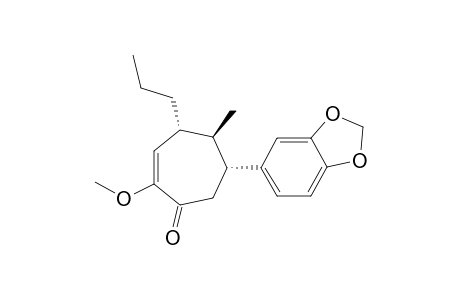 2-Methoxy-5.beta.-methyl-6.alpha.-(3,4-(methylenedioxy)phenyl)-4.alpha.-propyl-2-cycloheptenone