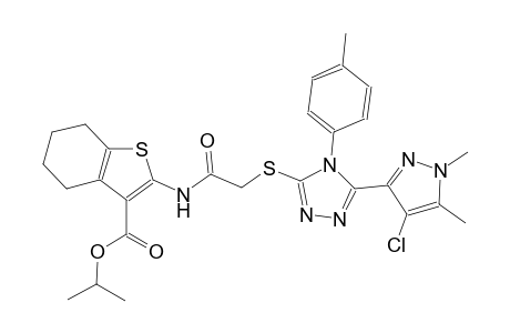 isopropyl 2-[({[5-(4-chloro-1,5-dimethyl-1H-pyrazol-3-yl)-4-(4-methylphenyl)-4H-1,2,4-triazol-3-yl]sulfanyl}acetyl)amino]-4,5,6,7-tetrahydro-1-benzothiophene-3-carboxylate