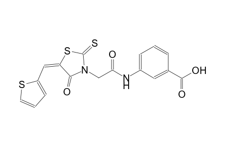 3-({[(5E)-4-oxo-5-(2-thienylmethylene)-2-thioxo-1,3-thiazolidin-3-yl]acetyl}amino)benzoic acid