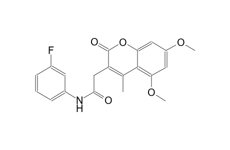 2-(5,7-dimethoxy-4-methyl-2-oxo-2H-chromen-3-yl)-N-(3-fluorophenyl)acetamide