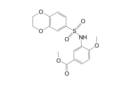 Benzoic acid, 3-[[(2,3-dihydro-1,4-benzodioxin-6-yl)sulfonyl]amino]-4-methoxy-, methyl ester