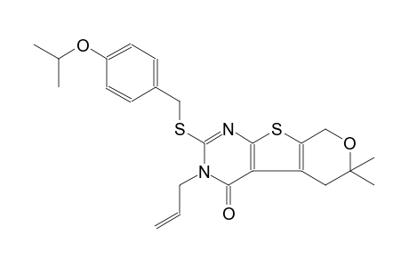 3-allyl-2-[(4-isopropoxybenzyl)sulfanyl]-6,6-dimethyl-3,5,6,8-tetrahydro-4H-pyrano[4',3':4,5]thieno[2,3-d]pyrimidin-4-one