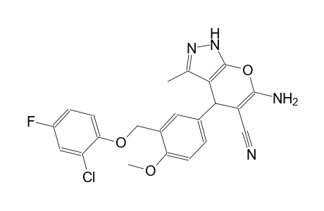 6-amino-4-{3-[(2-chloro-4-fluorophenoxy)methyl]-4-methoxyphenyl}-3-methyl-1,4-dihydropyrano[2,3-c]pyrazole-5-carbonitrile
